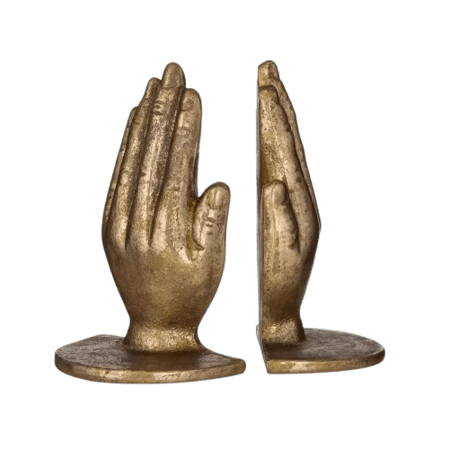 ALUMINIUM HAND BOOKEND HOLDER (GOLD)